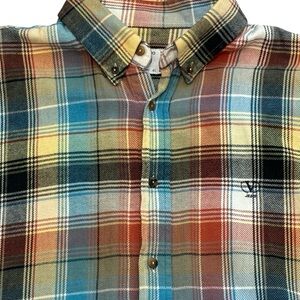 VTG Valentino‎ Jeans Twill Plaid Shirt